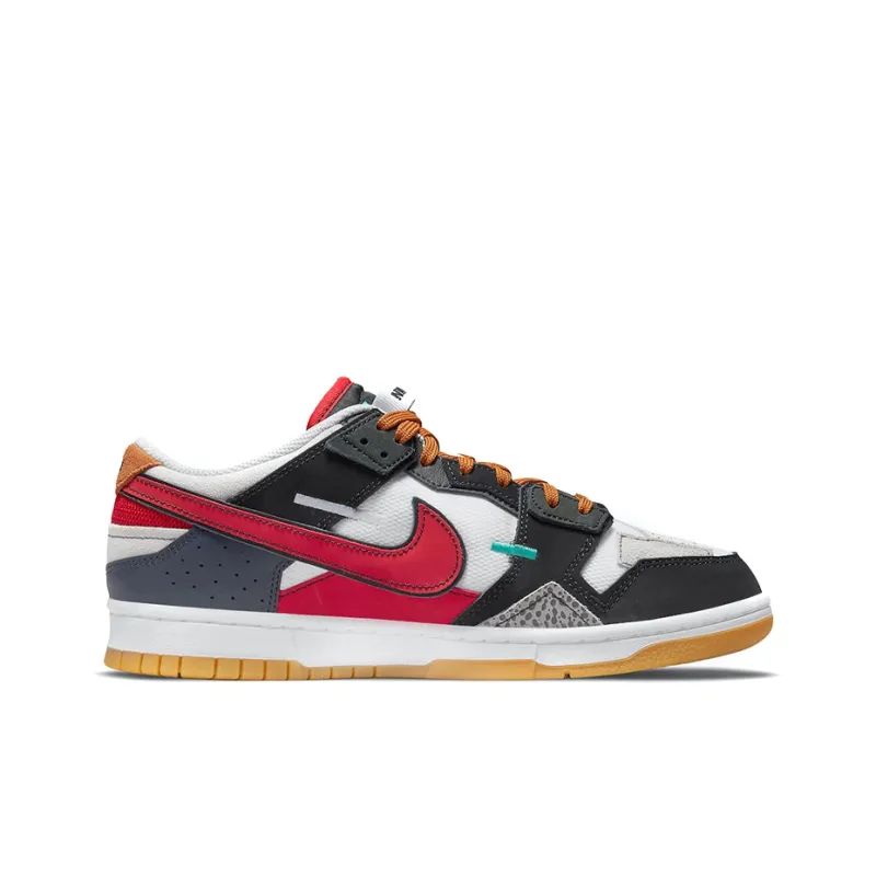 Nike Dunk Low Scrap Black Grey University Red-1