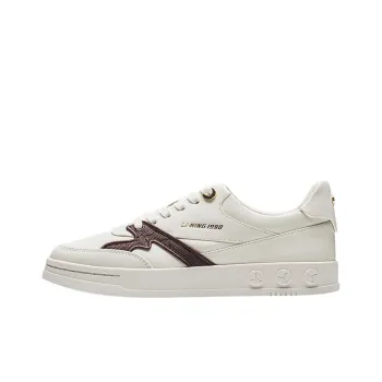 LI NING 1990 Cushioning Low Top Skateboard Shoes Women's White Umber