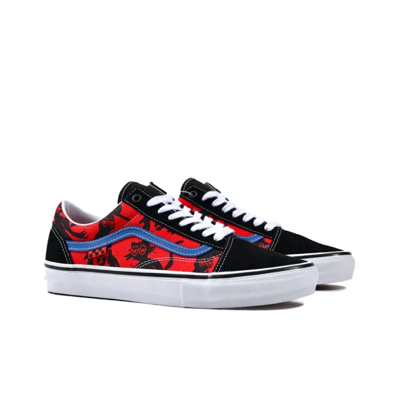 Vans Old Skool Krooked By Natas For Ray Black Red Blue-2