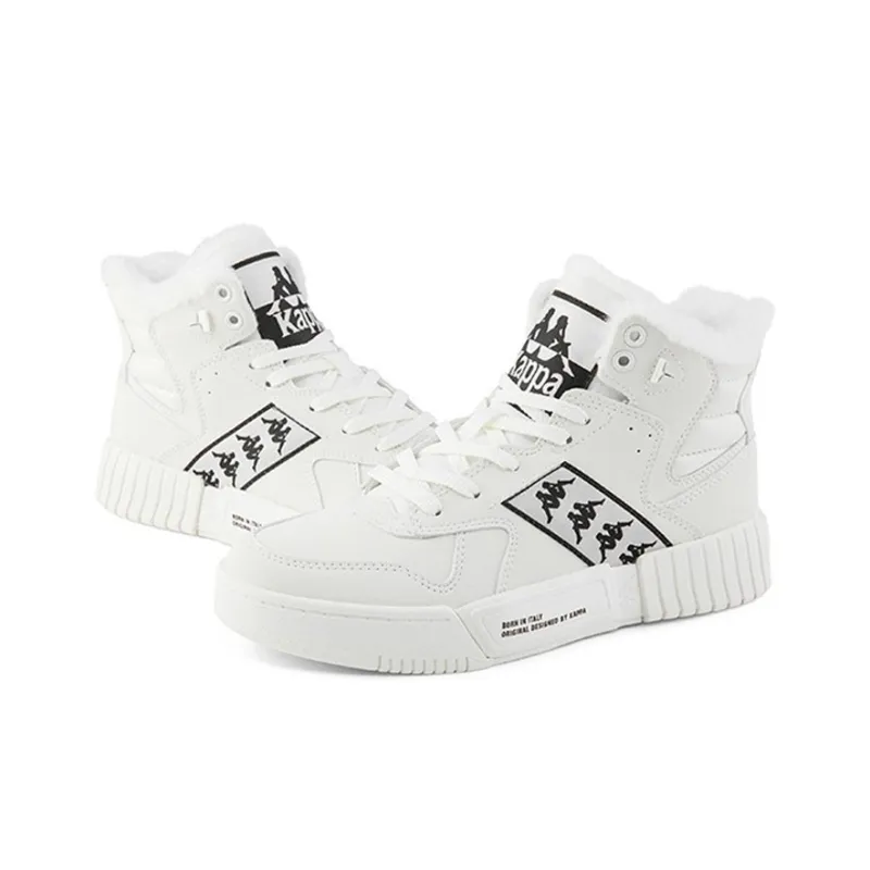 Kappa BANDA Coverage Thermal Slip Resistant High Top Skateboard Shoes Unisex White-3
