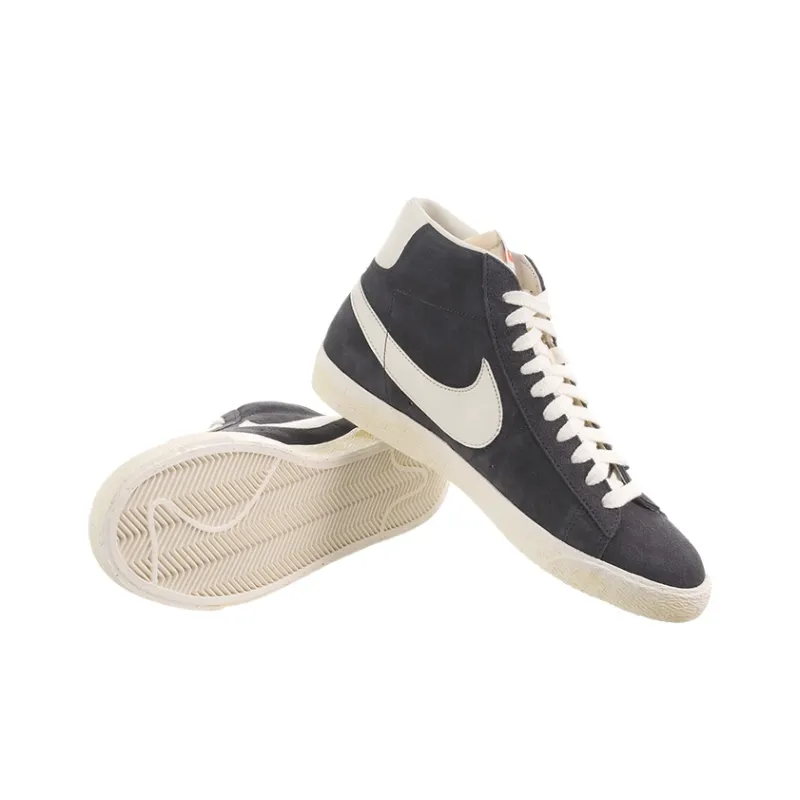 Nike Blazer Wear-resistant And Lightweight Mid-Top Skateboard Shoes Men's Black White-3