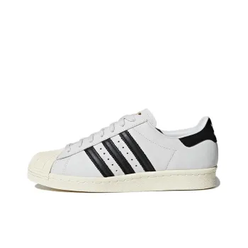 Adidas Originals SUPERSTAR 80s Breathable And Slip Resistant Low Top Skateboard Shoes Women's Gray Black