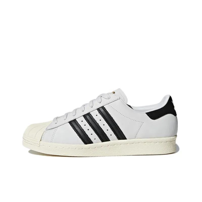 Adidas Originals SUPERSTAR 80s Breathable And Slip Resistant Low Top Skateboard Shoes Women's Gray Black-0