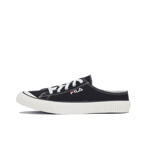 FILA Lightweight And Breathable Low Top Skateboard Shoes Unisex Black White