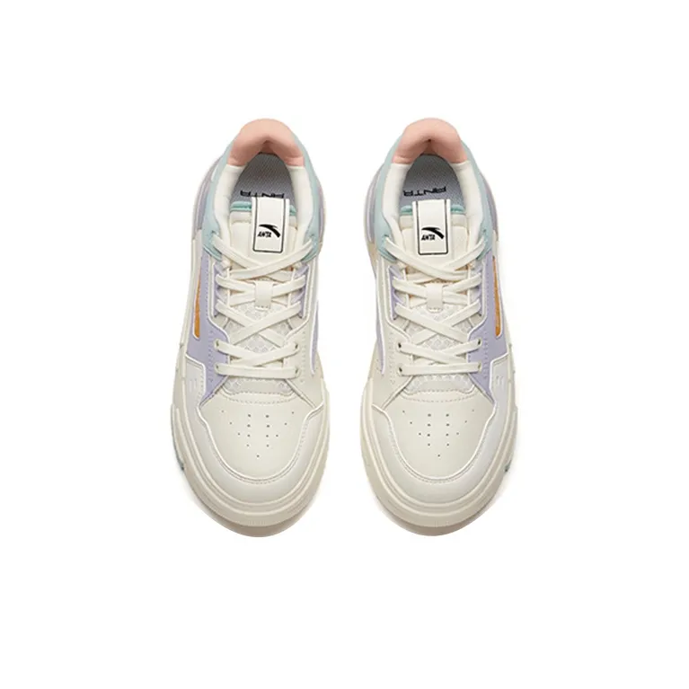 Anta Life Collection Low-Top Skateboard Shoes Women's White Gray Green-3
