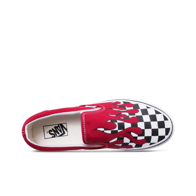 Vans Slip On Checker Flame Red-1