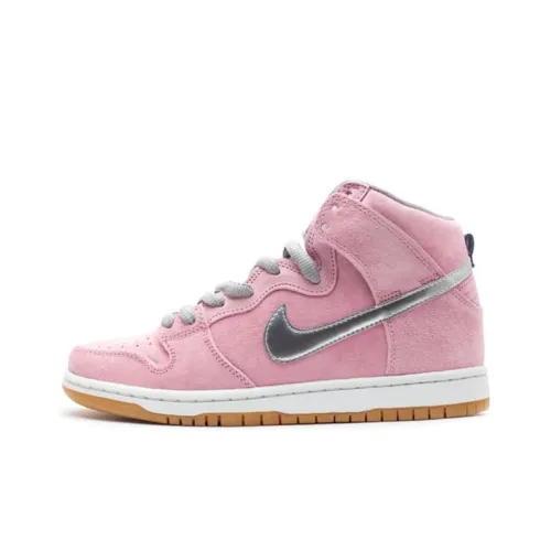 Nike Dunk SB Skateboard Shoes Men High-Top Pink/Metallic