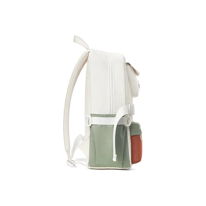 MR.ACE HOMME Polyester Backpack Regular Unisex Dusty Blue White Caramel White-8