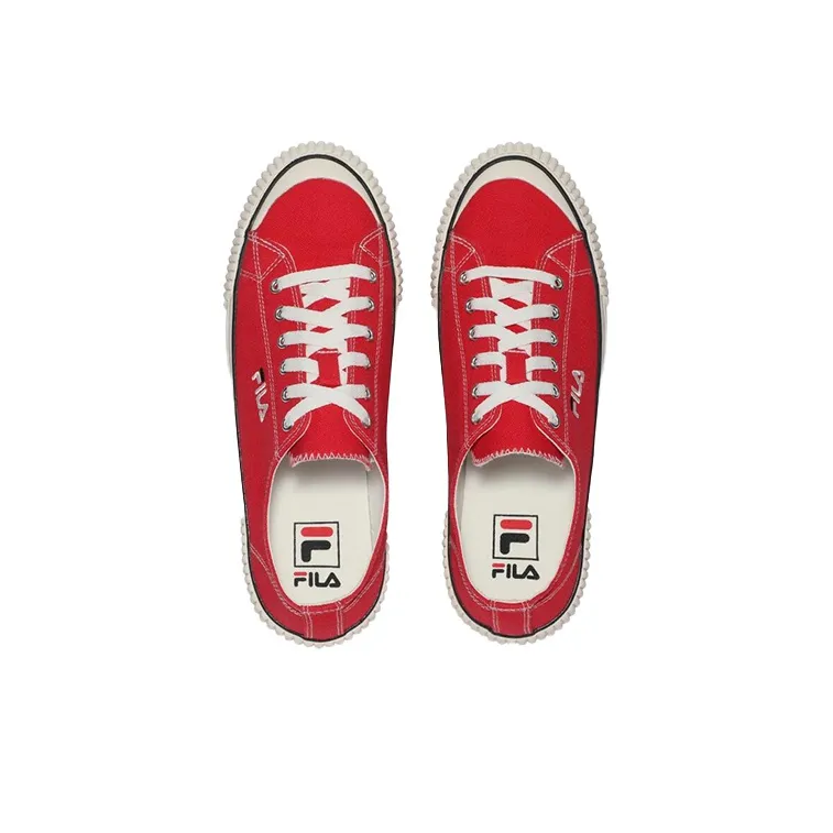 FILA Bumper Slip Resistant, Abrasion Resistant, Breathable Low Top Skateboard Shoes Unisex Red Korean Style-2