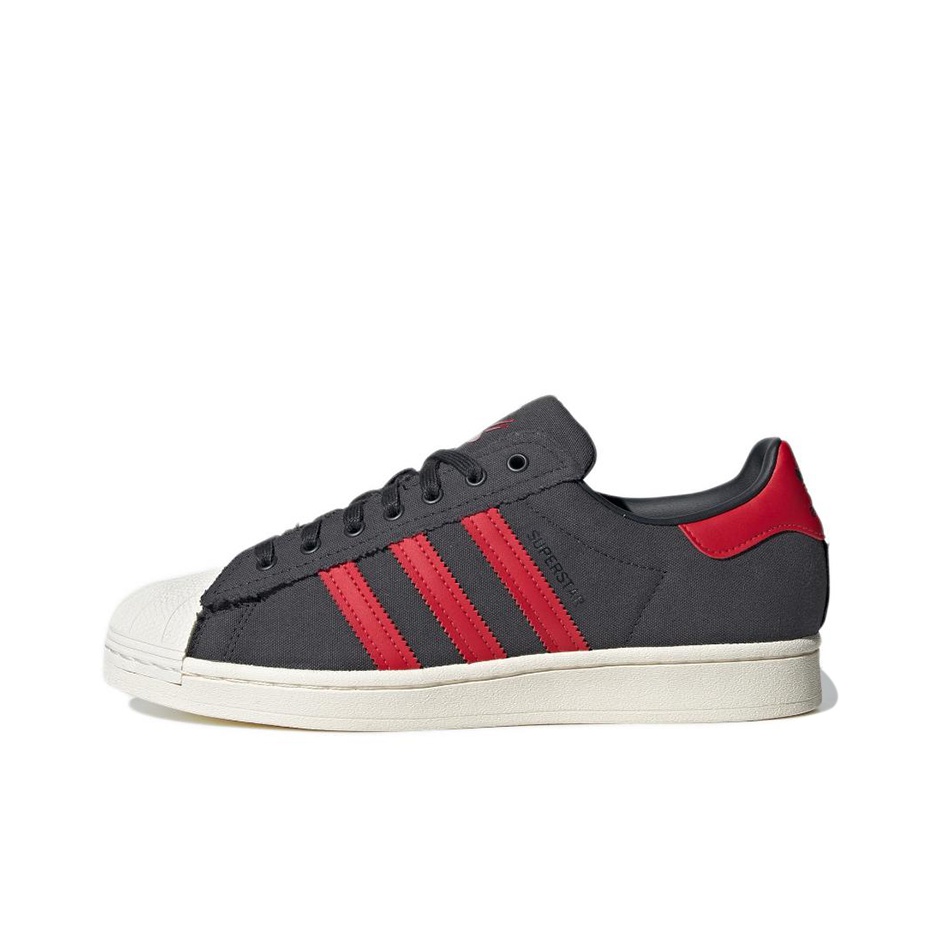 adidas originals Superstar Series Skateboarding Shoes Unisex Low top Black Red White POIZON