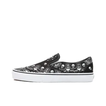 Vans Classic Slip On Skull Bandana Print Black White