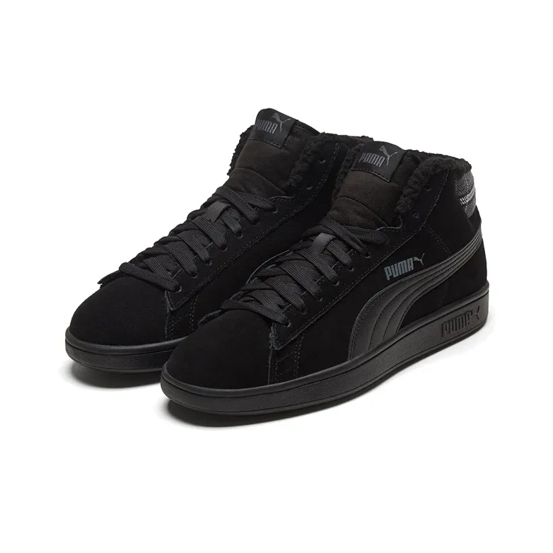 PUMA Smash V2 Mid Wtr Fleece Black Mid Board Shoes-2