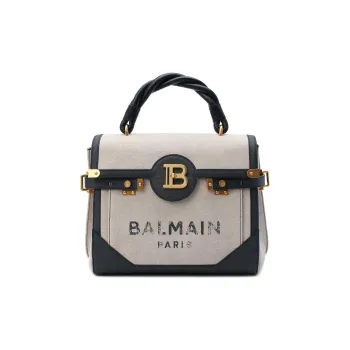 BALMAIN Fabric Shoulder Bag Crossbody Bag Handbag Women's Black/Gray