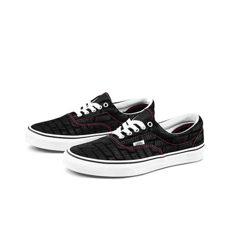 Vans Era Low Tops Casual Skateboarding Shoes Unisex Black Alphabet-2