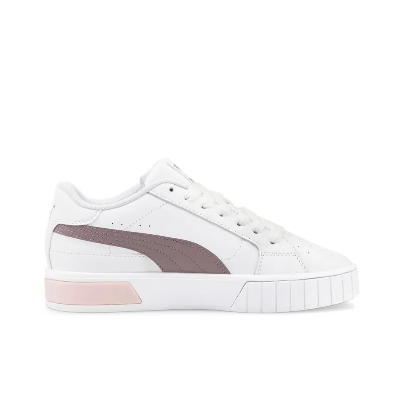 PUMA Cali Star Anti-Slip Wear-Resistant Low-Top Skateboard Shoes Women's White Purple Pink-1