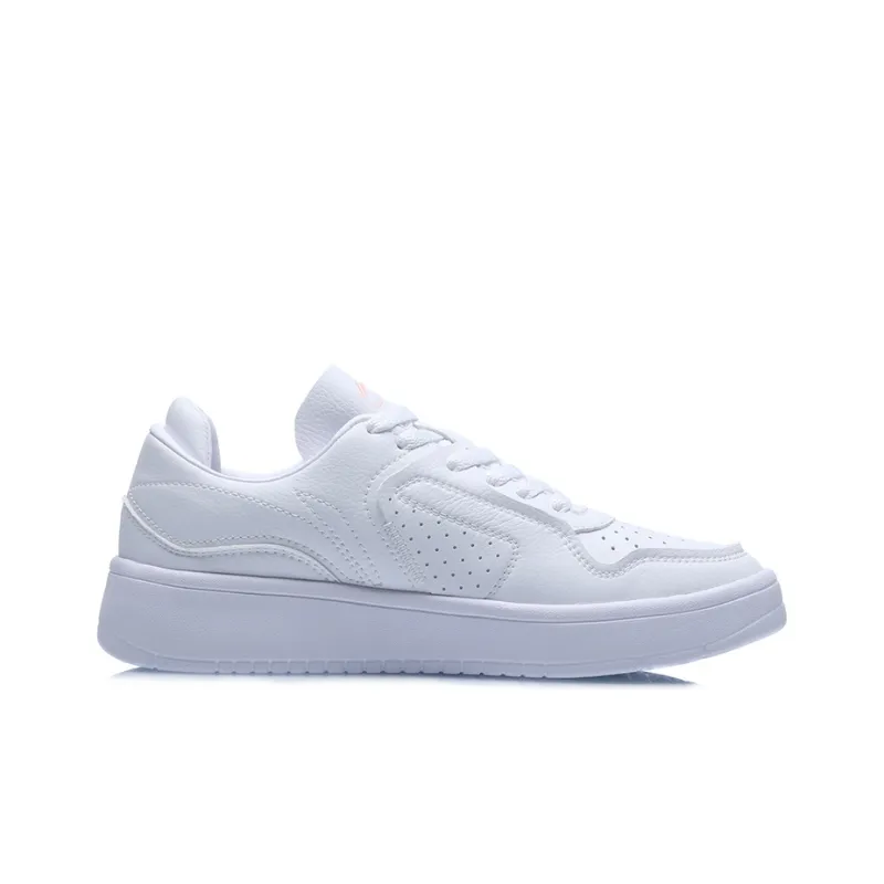 LiNing Street Player Slip Resistant, Lightweight, And Breathable Low Top Skateboard Shoes Women's White Pink-1