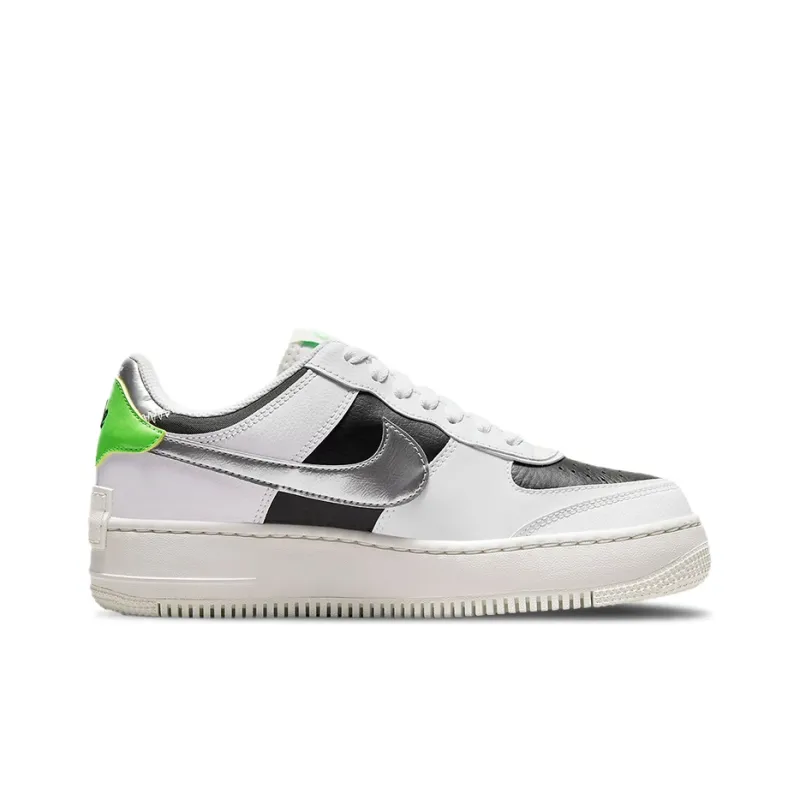 Nike Air Force 1 Low Shadow White Metallic Silver Black Green Women's'ss'-1