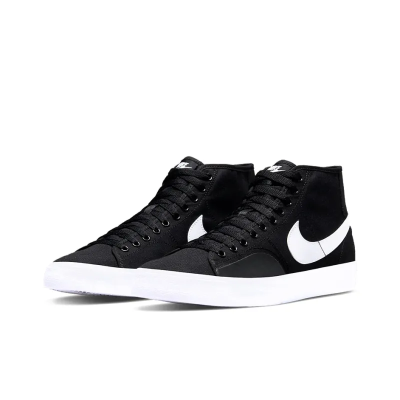 Nike Sb Blazer Court Mid Black White-1