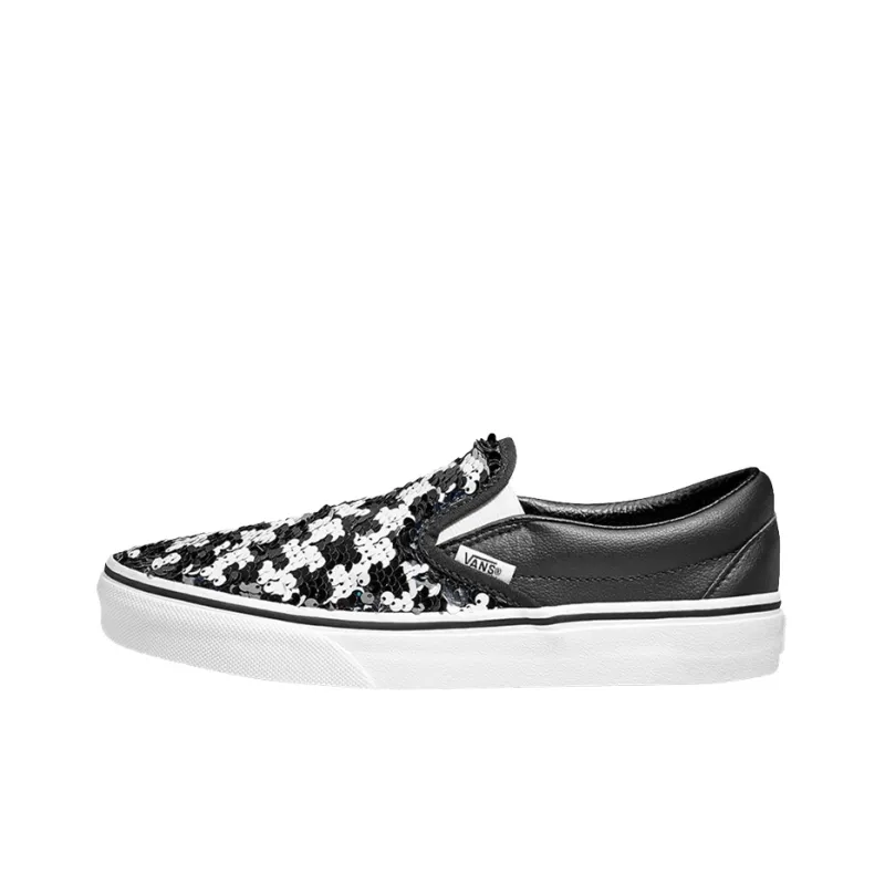 Vans Women's Classic Slip On 'Flipping Sequins Black Checkerboard'-0