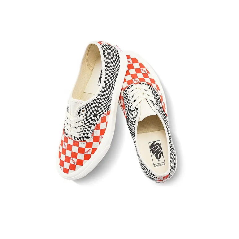 Vans Authentic Logo Check Flame Black-3