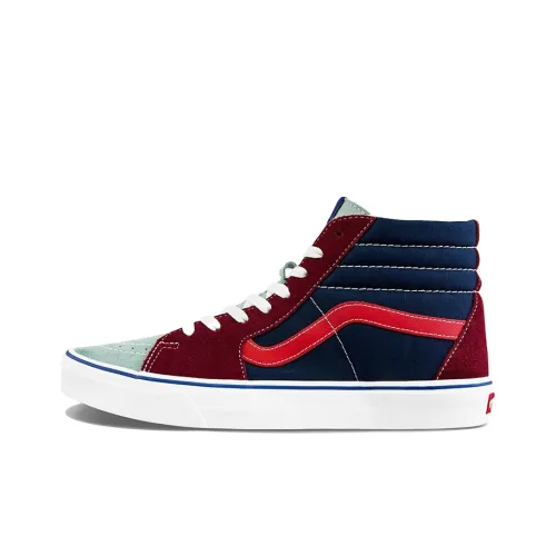 Vans SK8 Skateboard Shoes Unisex High-Top Red/Blue