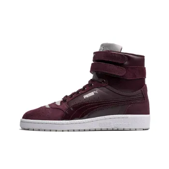 PUMA Sky 2 Streetwear Slip-Resistant Cushioning Coverage High-Top Skateboard Shoes Women's Dark Red