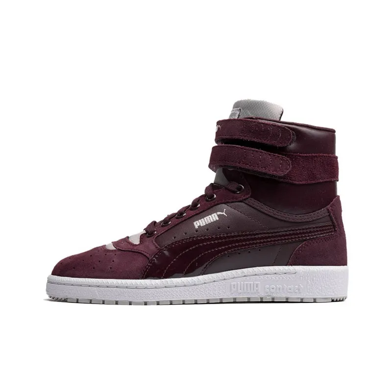 PUMA Sky 2 Streetwear Slip-Resistant Cushioning Coverage High-Top Skateboard Shoes Women's Dark Red-0