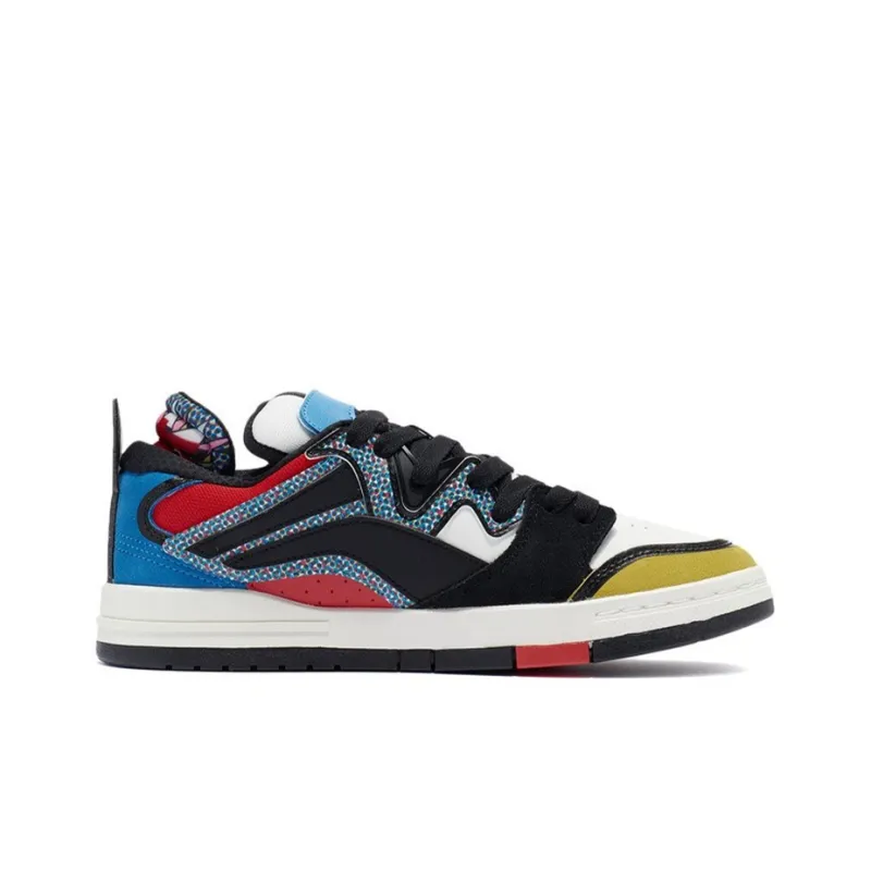 LiNing Wave Pro Anti-Slip And Wear-Resistant Lightweight Low-Top Skateboard Shoes Men's Black Red Yellow-1