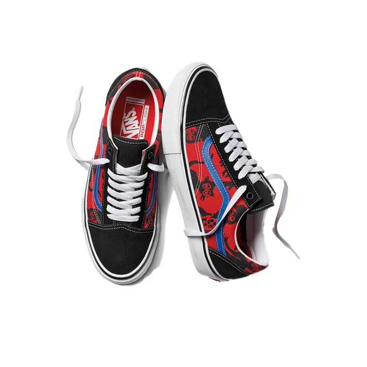 Vans Old Skool Krooked By Natas For Ray Black Red Blue-3