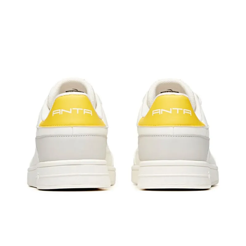 Anta Life Collection Slip Resistant Shock Absorbers Lightweight Low Top Skateboard Shoes Men's White Gray-3