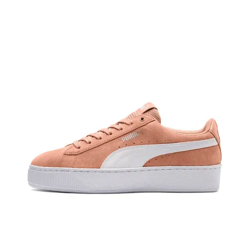 PUMA Vikky Platform Skateboard Shoes Women's Low-Top Pink/White