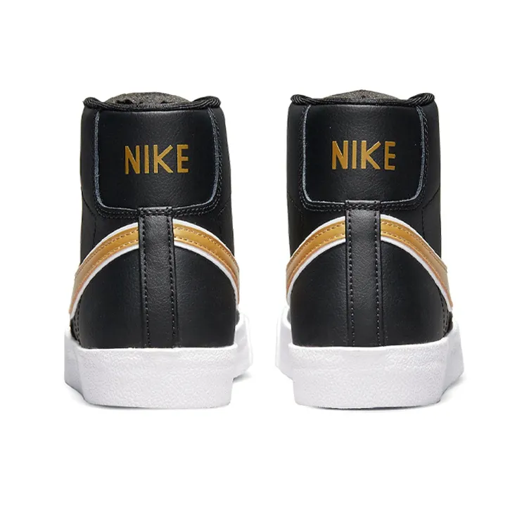 Nike Blazer Mid 77 Essential Black Metallic Gold Women's-3