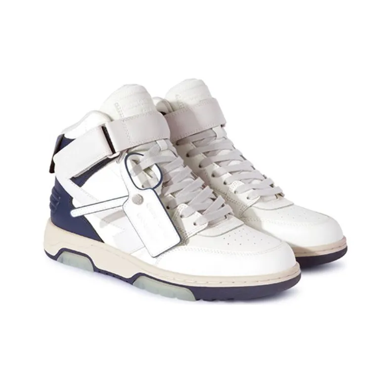 OFF WHITE Out Of Office High Top Skateboard Shoes Men's White-1