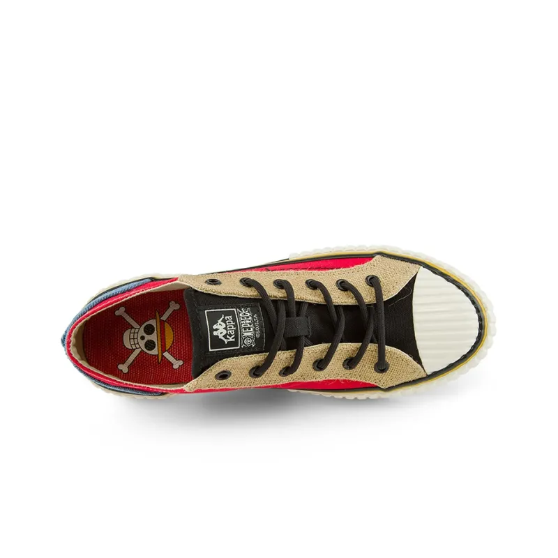 HAIZEIWANG x Kappa One Piece Anti Slip Wear Resistant Low Top Skateboard Shoes Unisex Red White-4