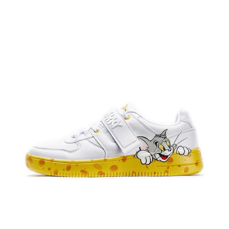 XTEP Tom And Jerry Collaboration Low Top Skateboard Shoes Men's White Yellow-0