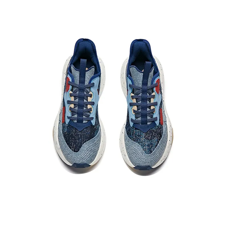 Anta C37 Series Slip Resistant Cushioning Abrasion Resistant Lightweight Low Top Skateboard Shoes Women's Denim-3