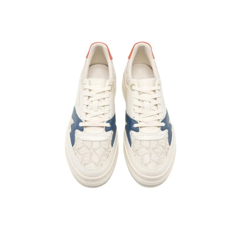 LI NING 1990 Classic Collection Shock Absorbers Low Top Skateboard Shoes Men's White Blue-3