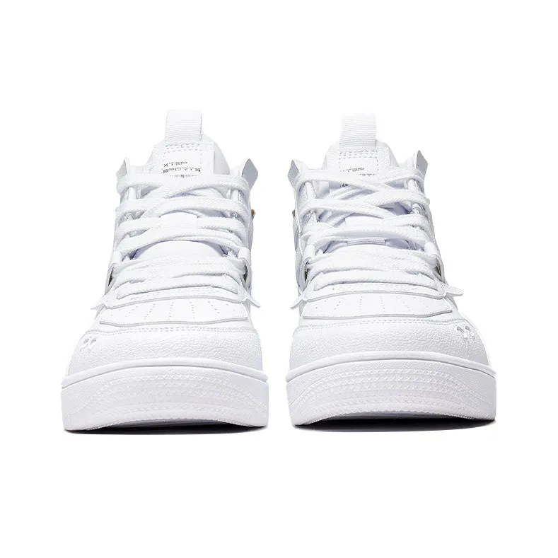 XTEP Reverse Warfare 2.0 Abrasion Resistant Breathable High Top Skateboard Shoes Men's White-4