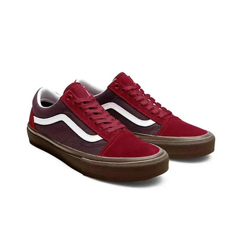 Vans Customs Gum Old Skool Dark Red-2