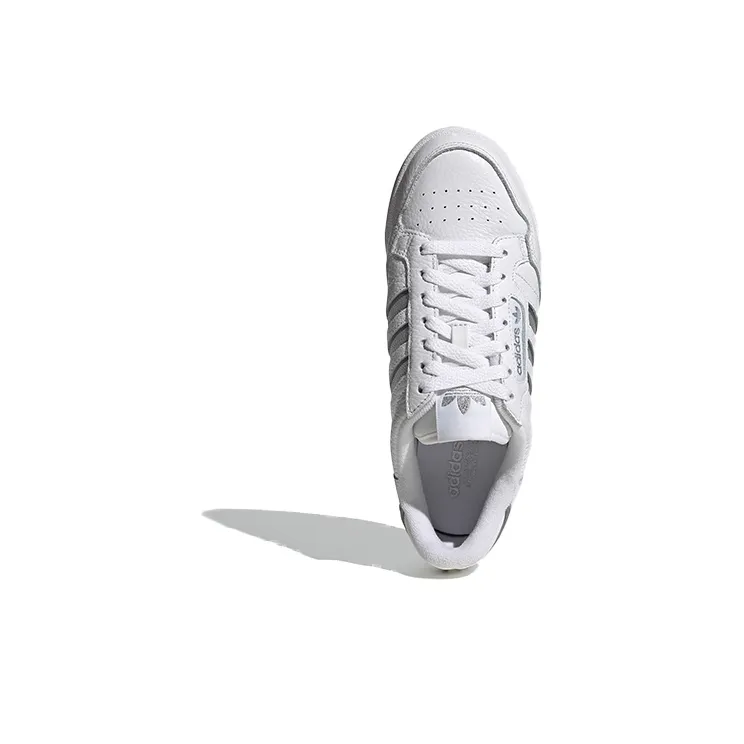 Adidas Continental 80 Stripes White Silver Metallic Women's-4