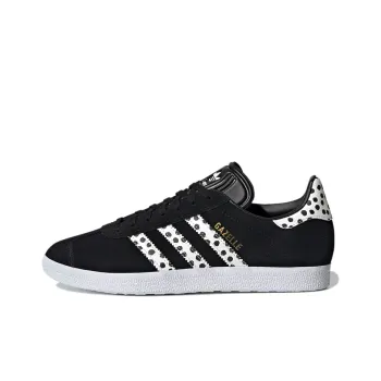 Adidas Originals Gazelle Abrasion Resistant Low Top Skateboard Shoes Women's Black White Gold