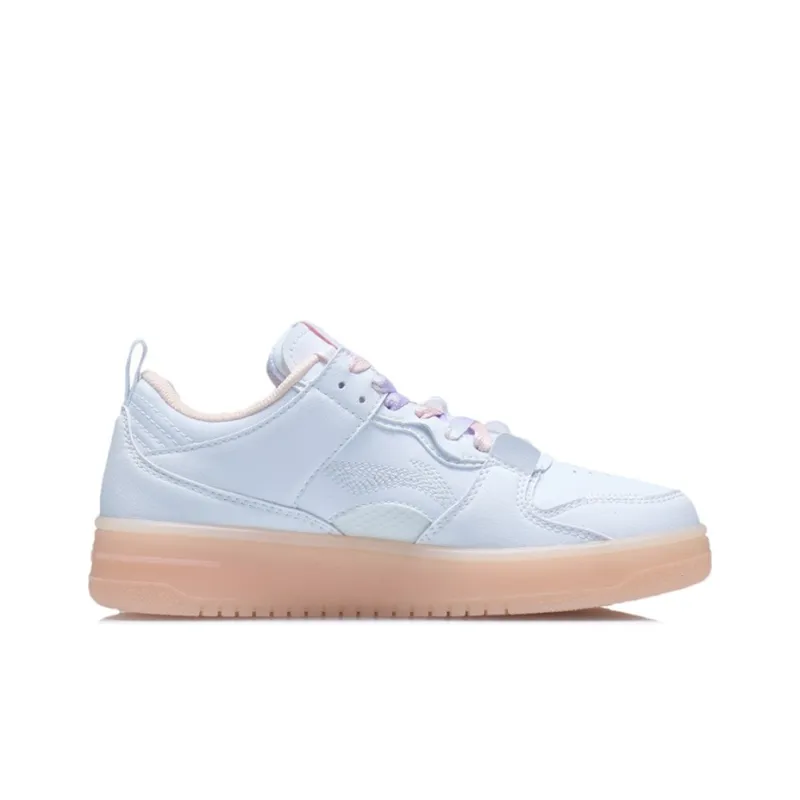 LiNing Layer Pro Coverage Warm Slip Resistant Low Top Skateboard Shoes Women's White-1