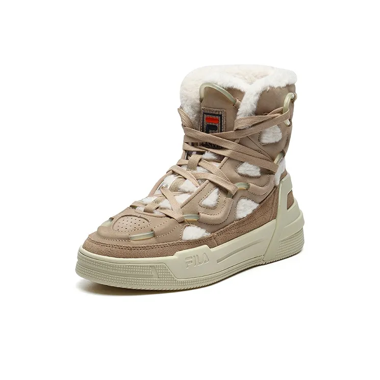 Lanvin x FILA Lanvin High Top Skateboard Shoes Women's Creamy Beige-1