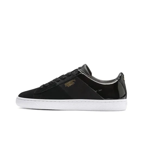 PUMA Basket Series Skateboard Shoes Women's Low-Top Black/White