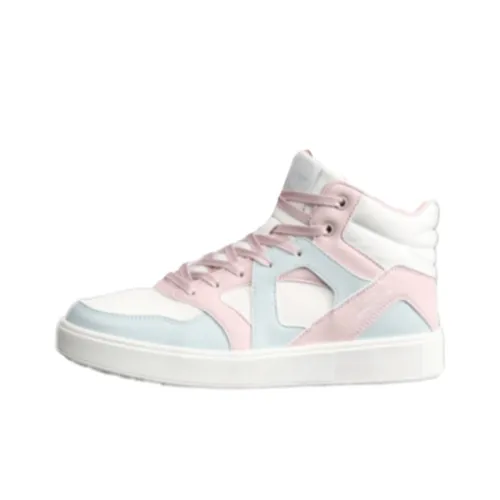 XTEP Skateboard Shoes Women's High-Top Beige/Pink