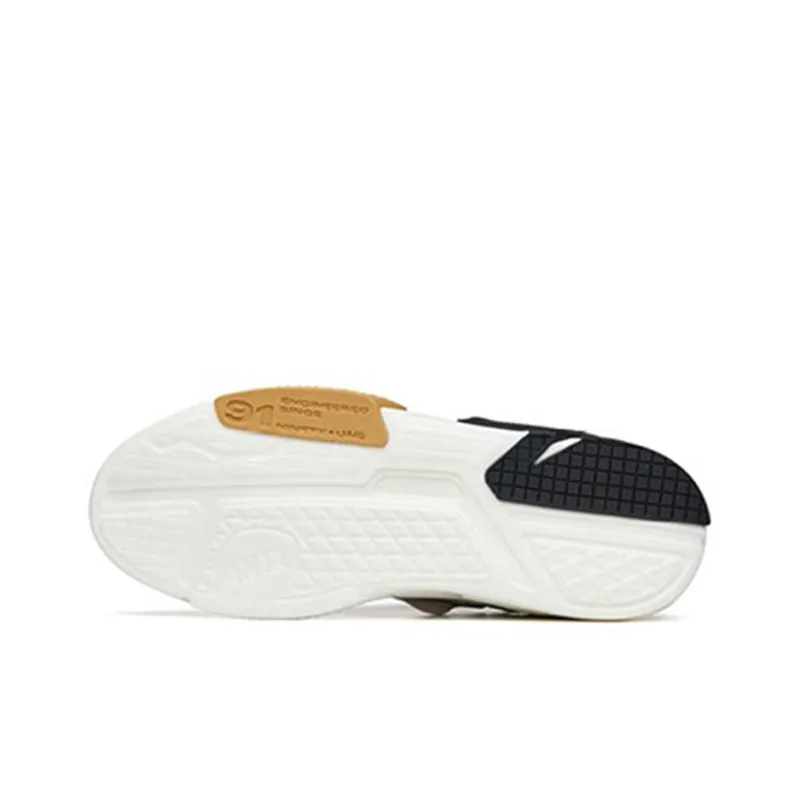 ANTA AT91 Skateboard Shoes Men Low Top Mud Gray/Ivory White/Black/Camel Yellow-5