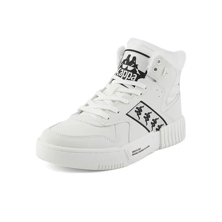 Kappa BANDA Coverage Thermal Slip Resistant High Top Skateboard Shoes Unisex White-1