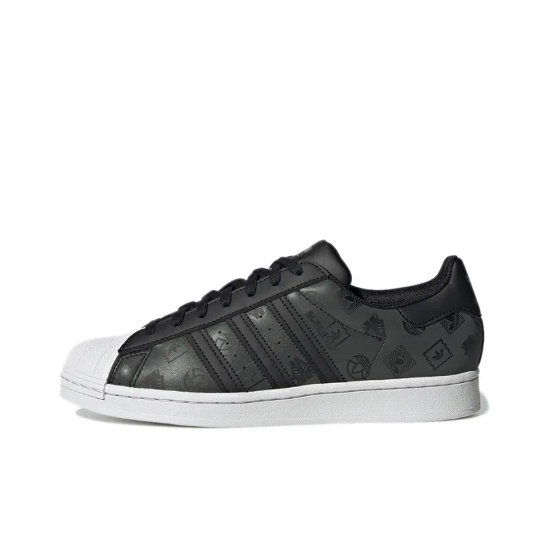 Adidas Originals Superstar Shoes 'Black Green Monogram'-0