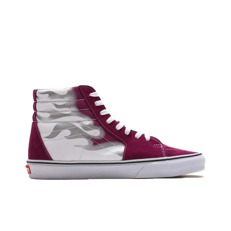 Vans Unisex Sk8 hi Flame Sneakers Purple/White-1