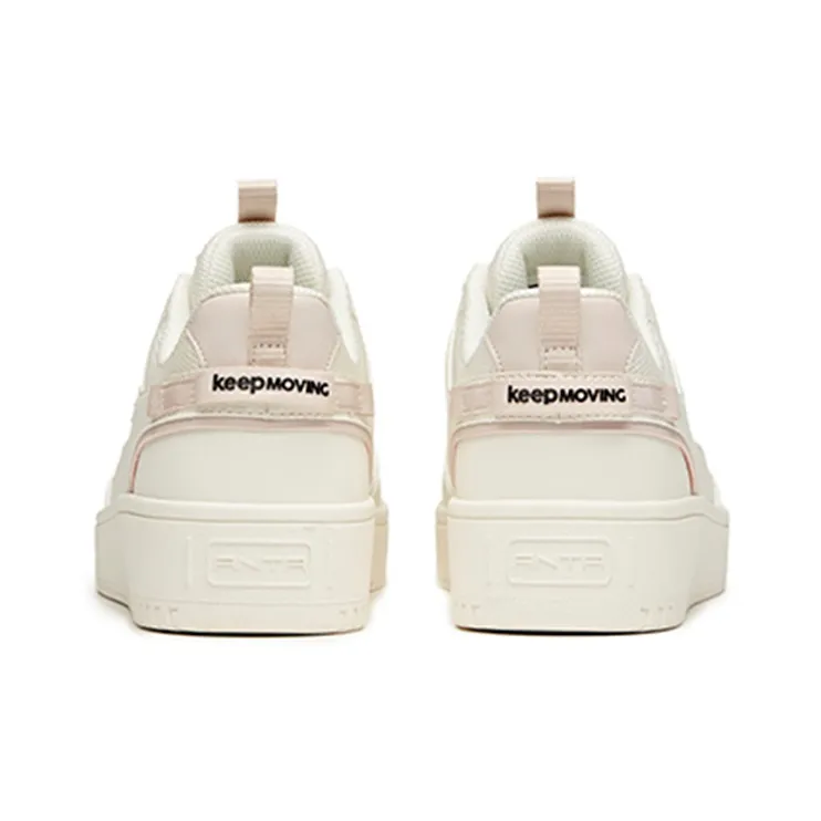 Anta Life Collection Durable Breathable Low-Top Skateboard Shoes Women's White Lotus Gray-4